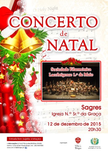 Cartaz Concerto Natal - Filarmonica Lagos - Igreja Sagres - 12.12.2015