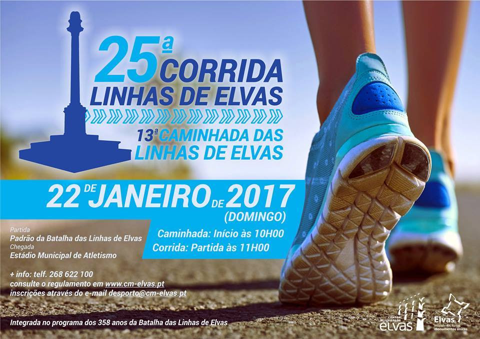 Corrida das Linhas de Elvas vai para a estrada a 22 de janeiro