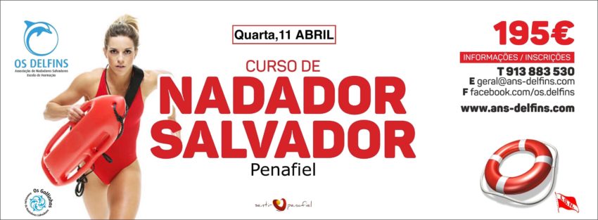 O Município de Penafiel em parceria com a Associação de Nadadores Salvadores – Os Delfins, vai promover, de 11 de abril a 16 de maio, o Curso de Formação de Nadadores Salvadores, com sessões teóricas e práticas, nas instalações do Complexo de Piscinas Municipais de Penafiel.