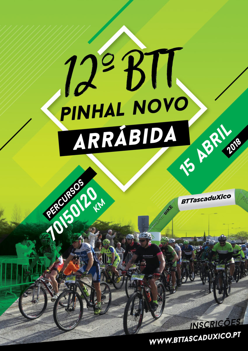 A 12.ª Maratona BTT Pinhal Novo/Arrábida realiza-se a 15 de abril. A prova, que conta, habitualmente, com cerca de 700 participantes, é organizada pela Associação BTTascaduXico e conta com o apoio do Município de Palmela.