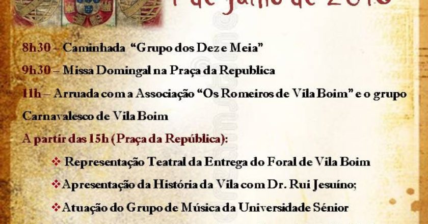 Vila Boim, Elvas, assinala 500 anos da entrega do Foral